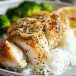 Baked Lemon Chicken on a Rustic Plate