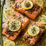 Baked Lemon Garlic Salmon Plated with Fresh Herbs