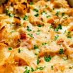 Cheesy Chicken Pasta Bake Ready to Serve