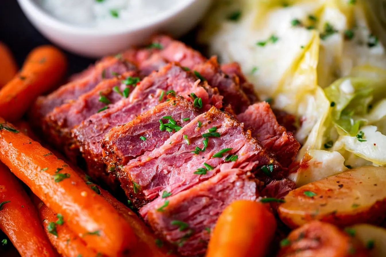 Classic Corned Beef and Cabbage with Carrots