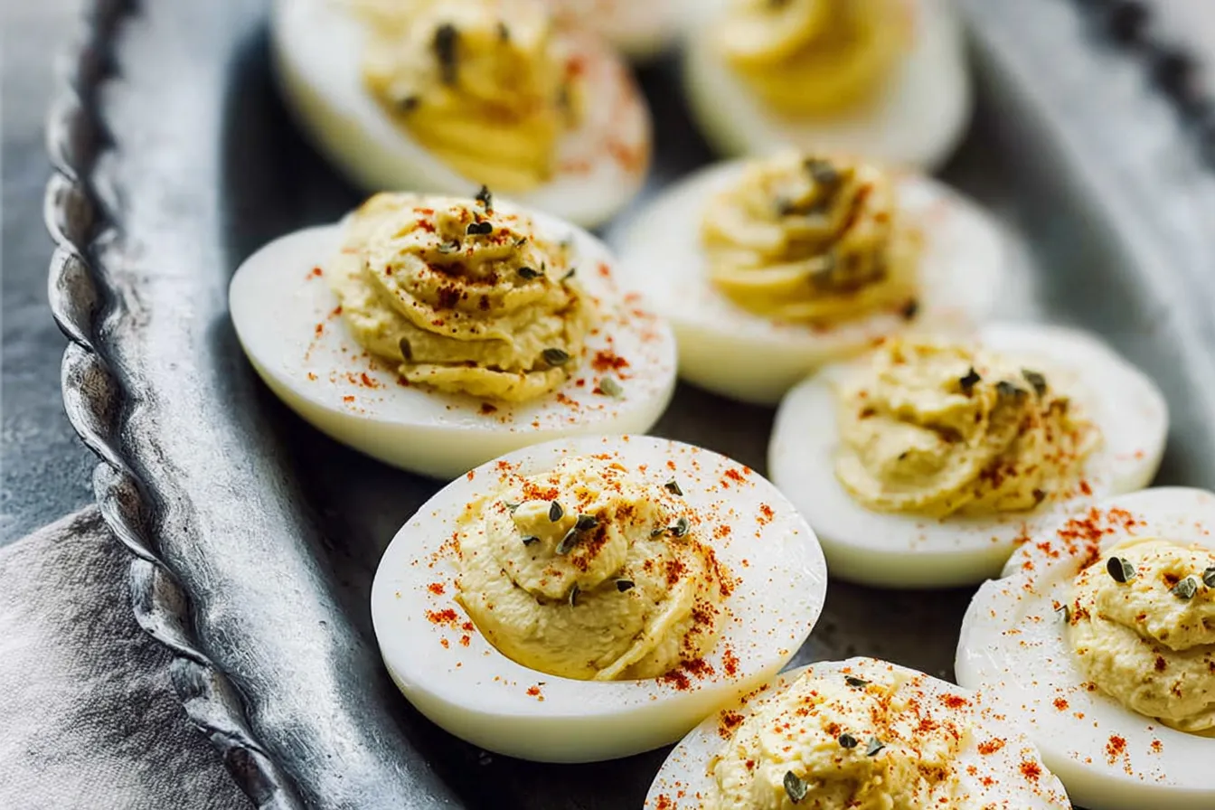 Classic Deviled Eggs Platter Ready for Serving