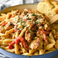 Delicious Creamy Cajun Chicken Pasta in a Bowl