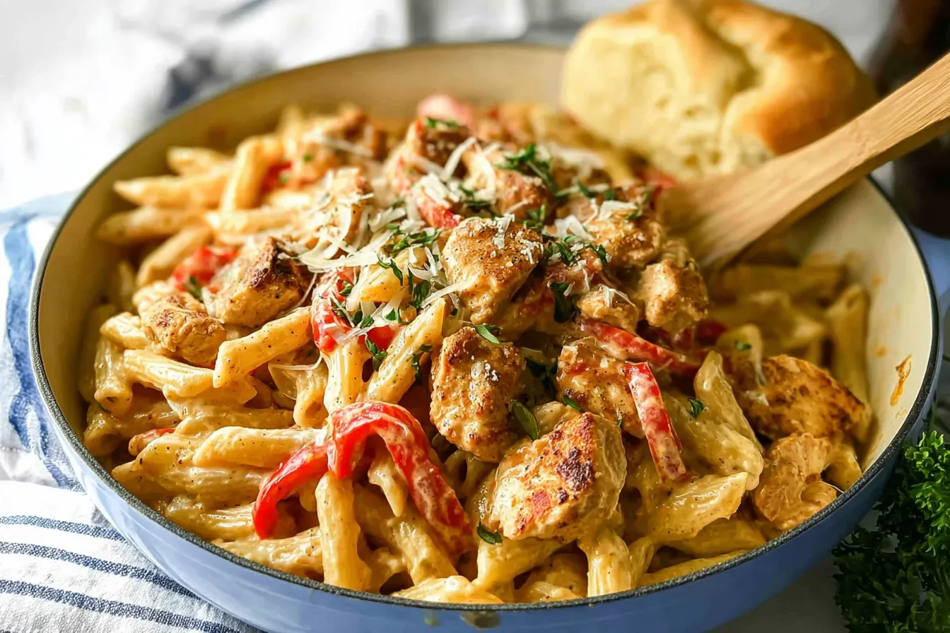 Delicious Creamy Cajun Chicken Pasta in a Bowl