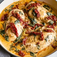 Creamy Tuscan Chicken with Spinach and Sun-Dried Tomatoes Plate