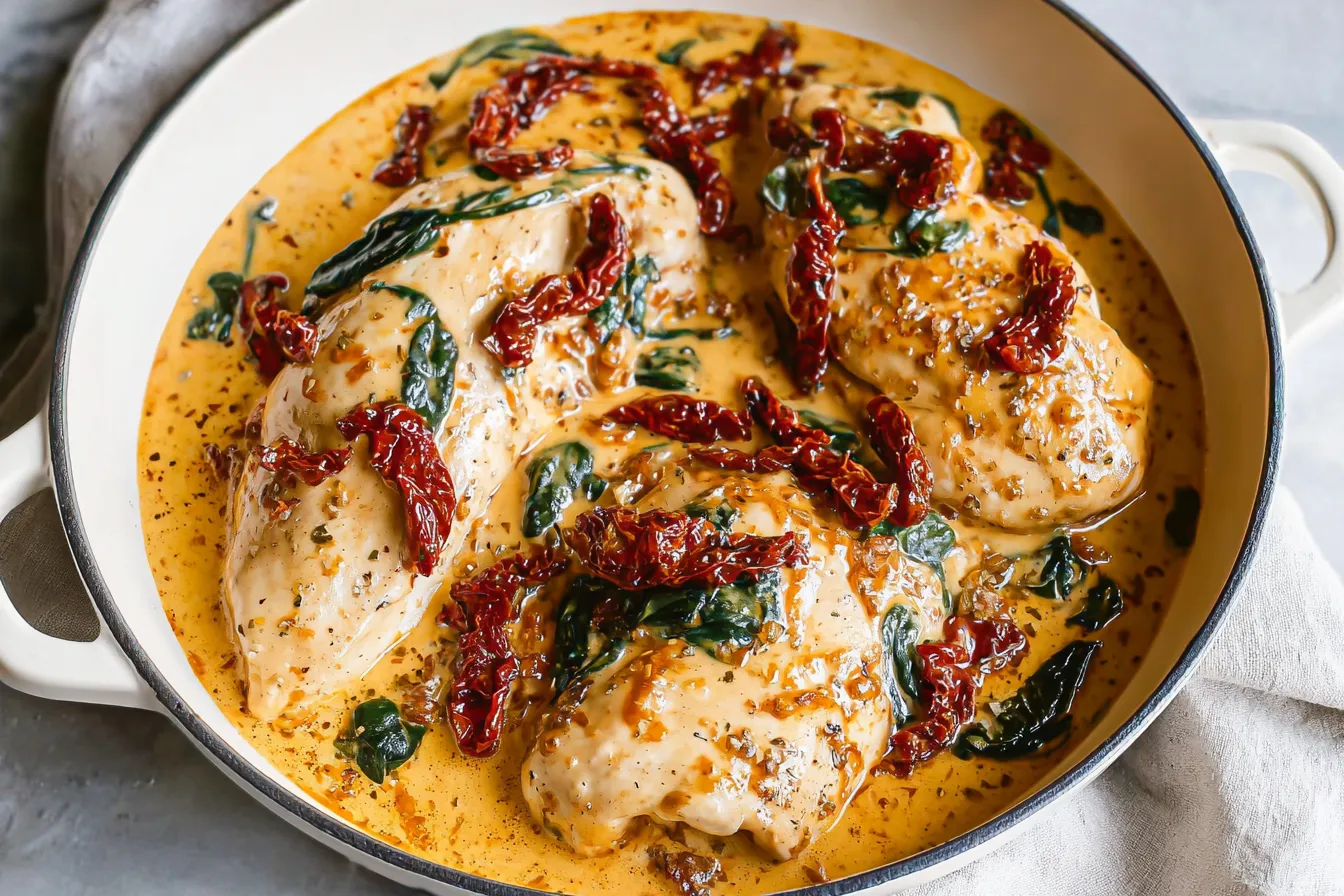 Creamy Tuscan Chicken with Spinach and Sun-Dried Tomatoes