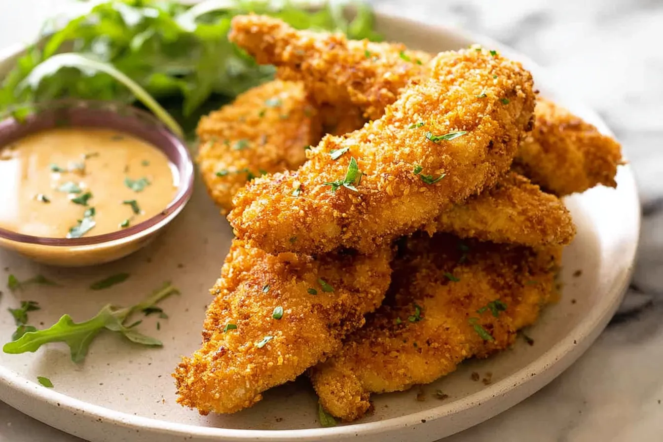 Crispy Baked Chicken Tenders on a Plate