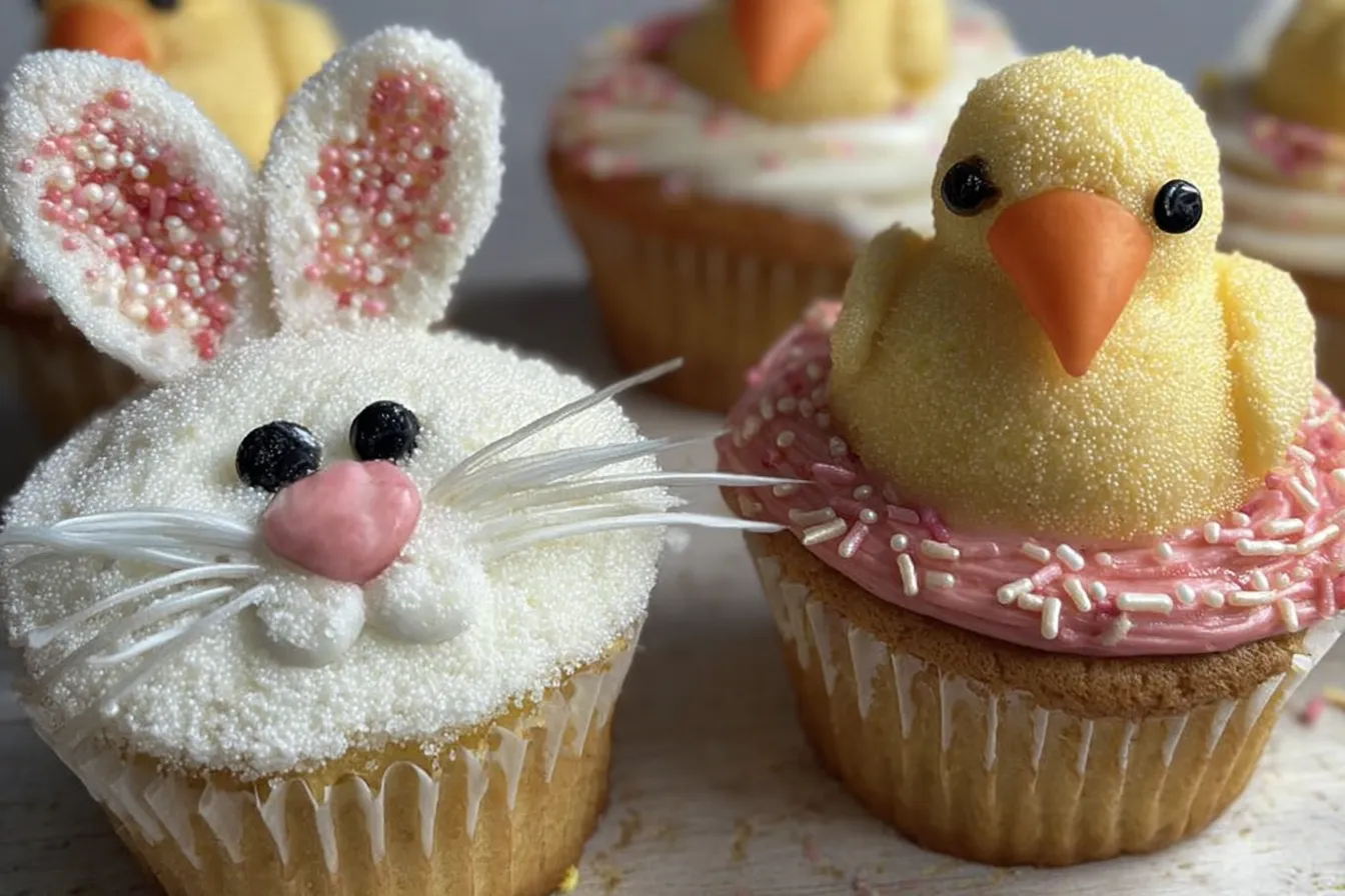 Cute Easter Bunny Cupcakes for Kids