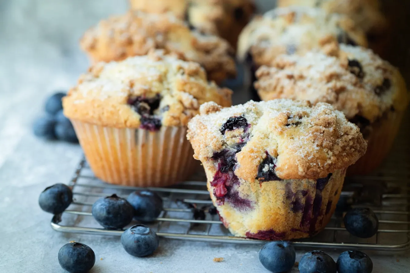 Easy Blueberry Muffins - Bakery Style Fresh Out of The Oven