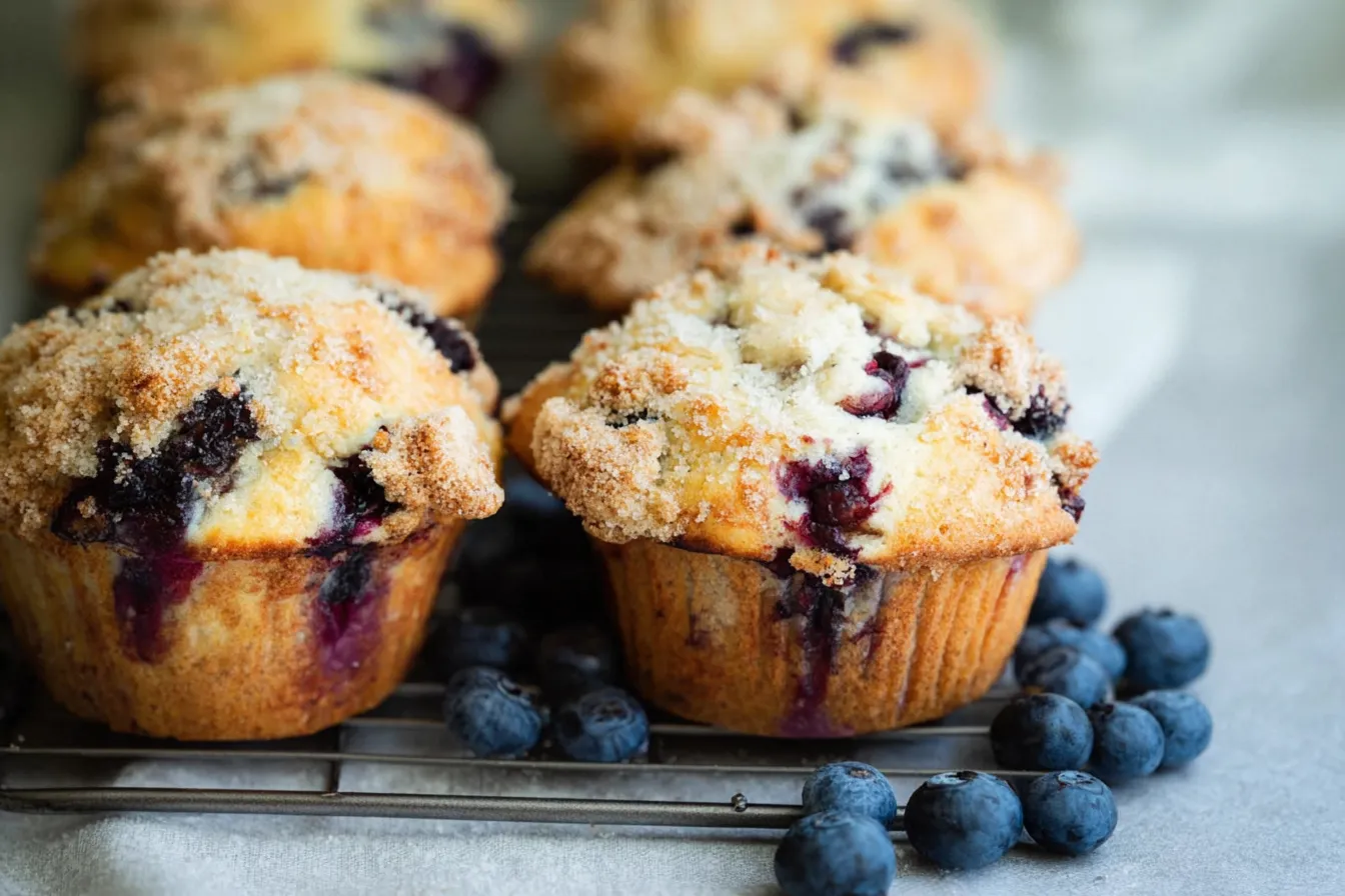 Easy Blueberry Muffins - Bakery Style