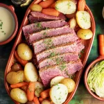 Tender Easy Corned Beef and Cabbage on Dinner Plate