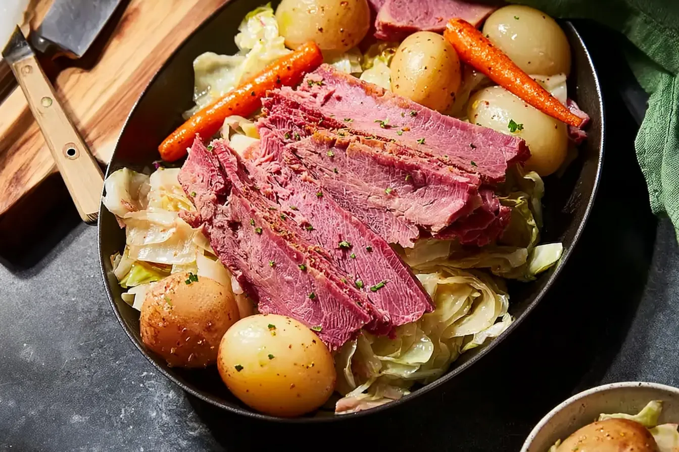 Easy Crockpot Corned Beef and Cabbage