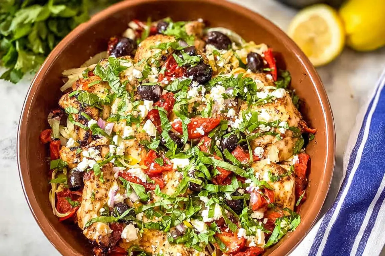 Fast Family Mediterranean Chicken Dinner on a Plate