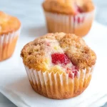 Fresh Strawberry Muffins Plated for Breakfast