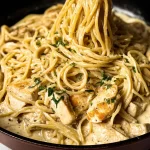 Savory Garlic Butter Chicken Pasta Plated