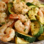 Garlic Butter Shrimp with Zucchini Plated Delight