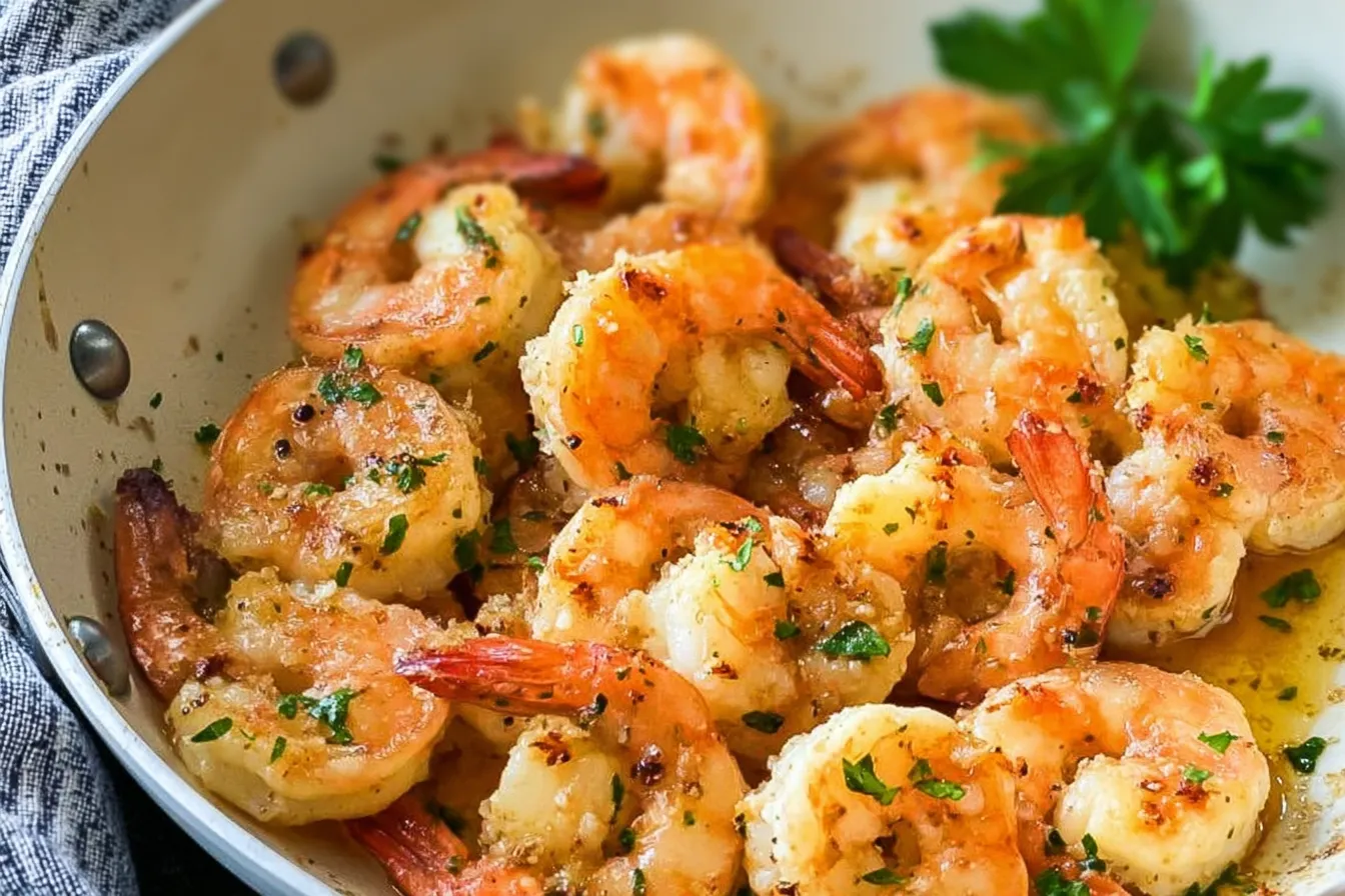 Delicious Garlic Butter Shrimp on a Plate
