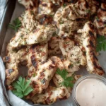 Garlic Herb Mediterranean Chicken Tenders Served on a Plate