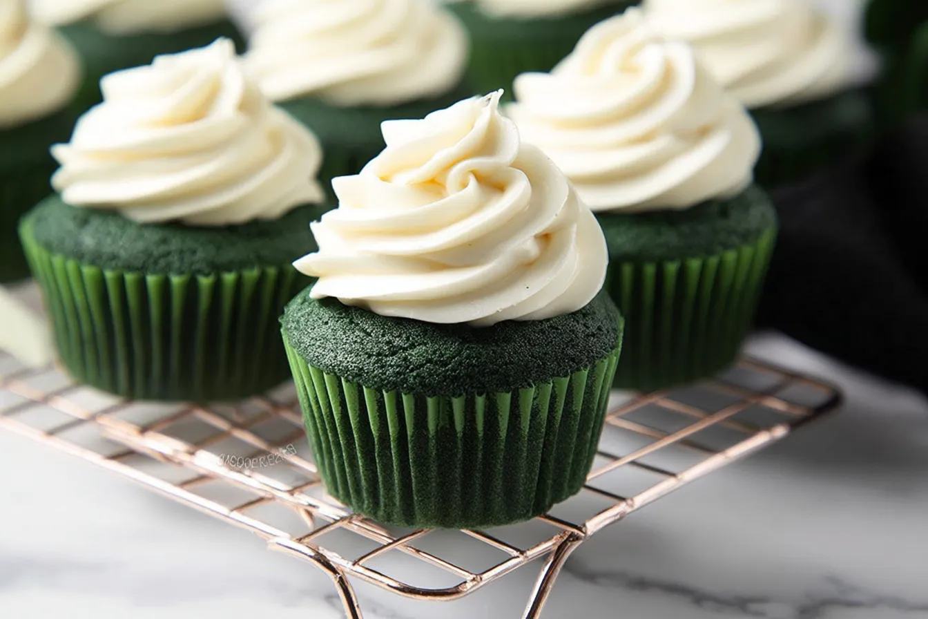 Delicious Green Velvet Cupcakes with Cream Cheese Frosting