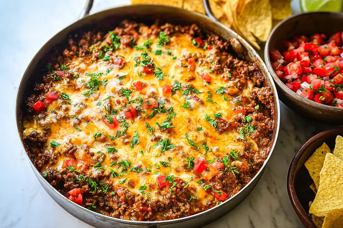 Ground Beef Taco Skillet Ready to Serve