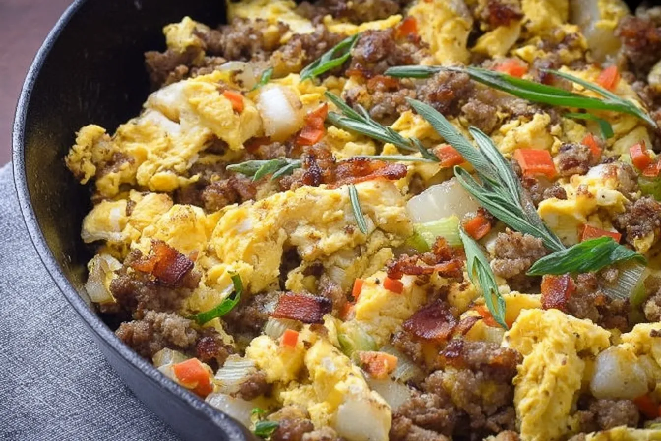 Healthy Breakfast Scramble with Colorful Veggies