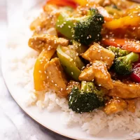 Healthy Chicken Stir Fry on a Plate