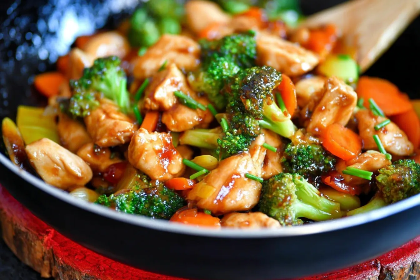 Colorful Healthy Chicken Stir Fry with Fresh Vegetables