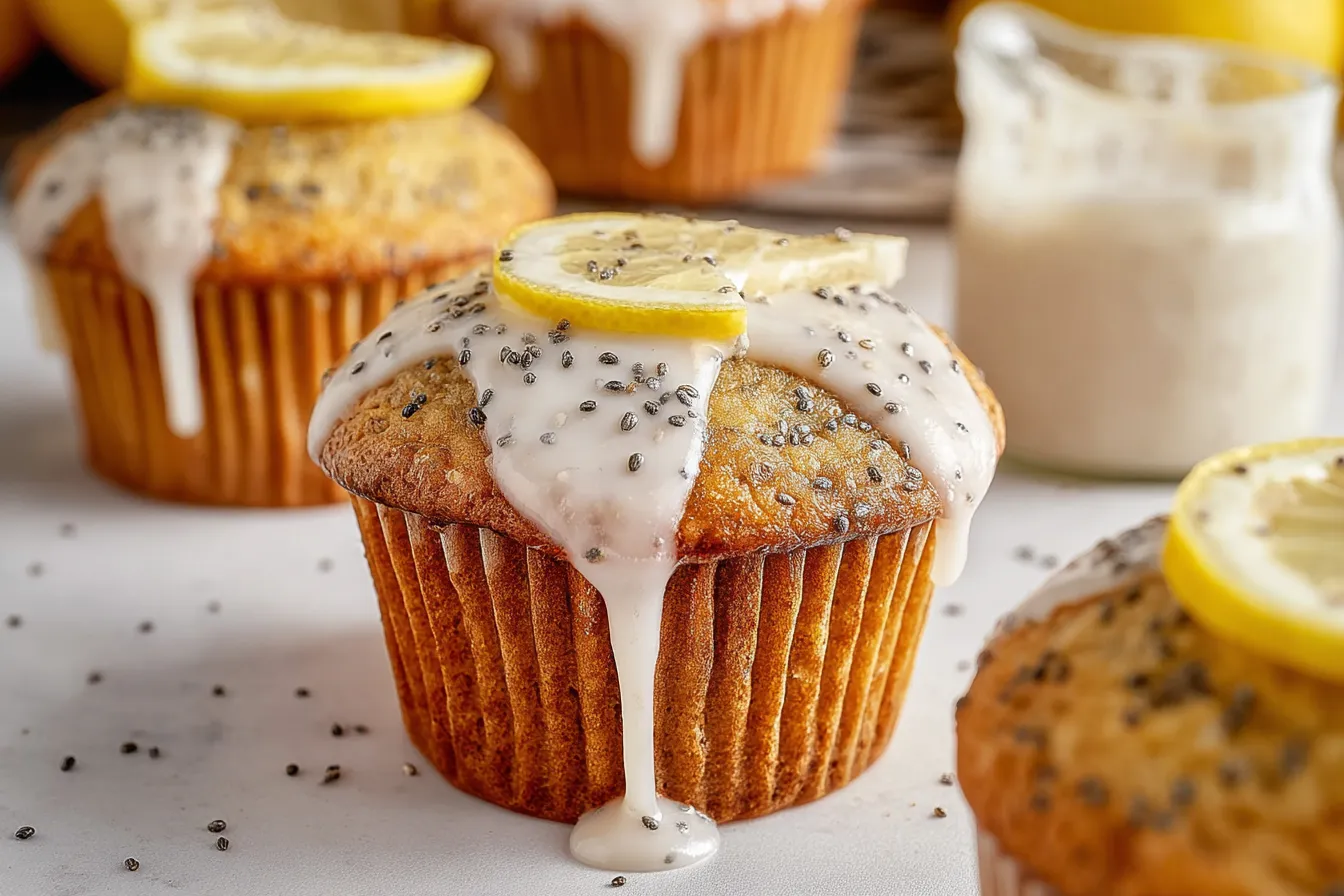 Healthy Lemon Poppy Seed Cupcakes Ready to Serve