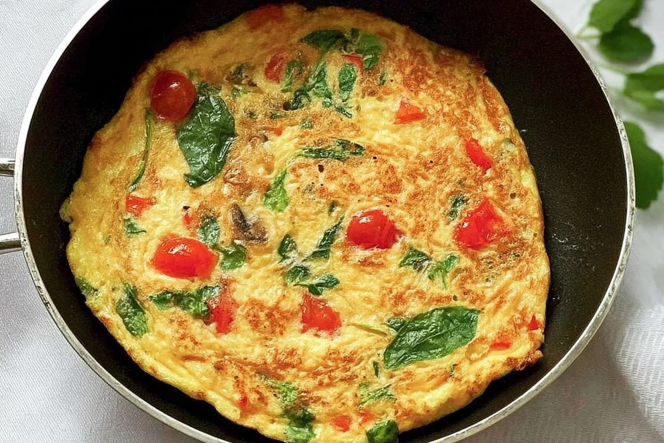 Colorful Healthy Vegetable Omelette on a Plate