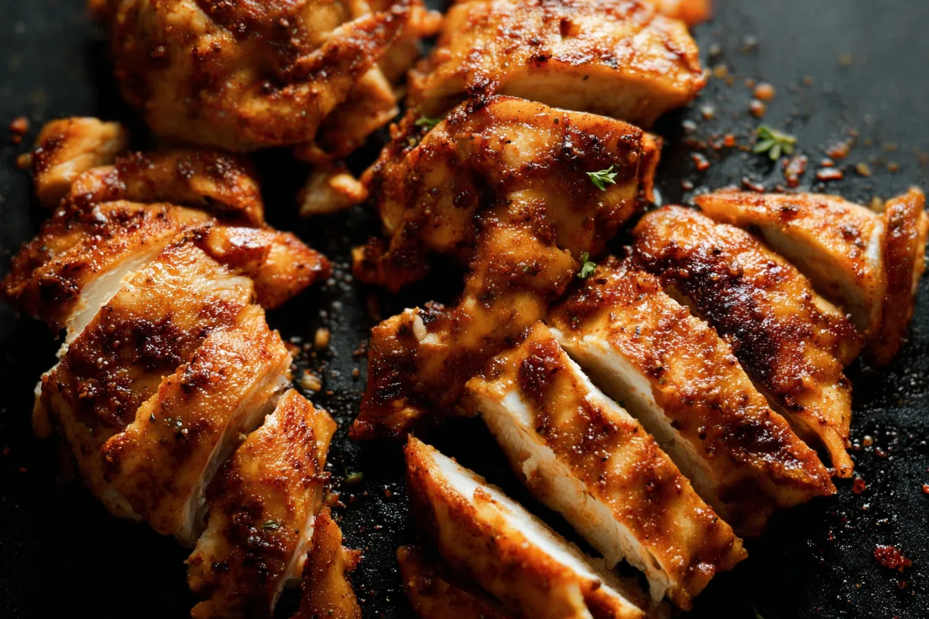 High Protein Air Fryer Chicken Dinner Plated