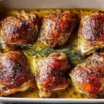Honey Mustard Glazed Chicken Served on a Plate