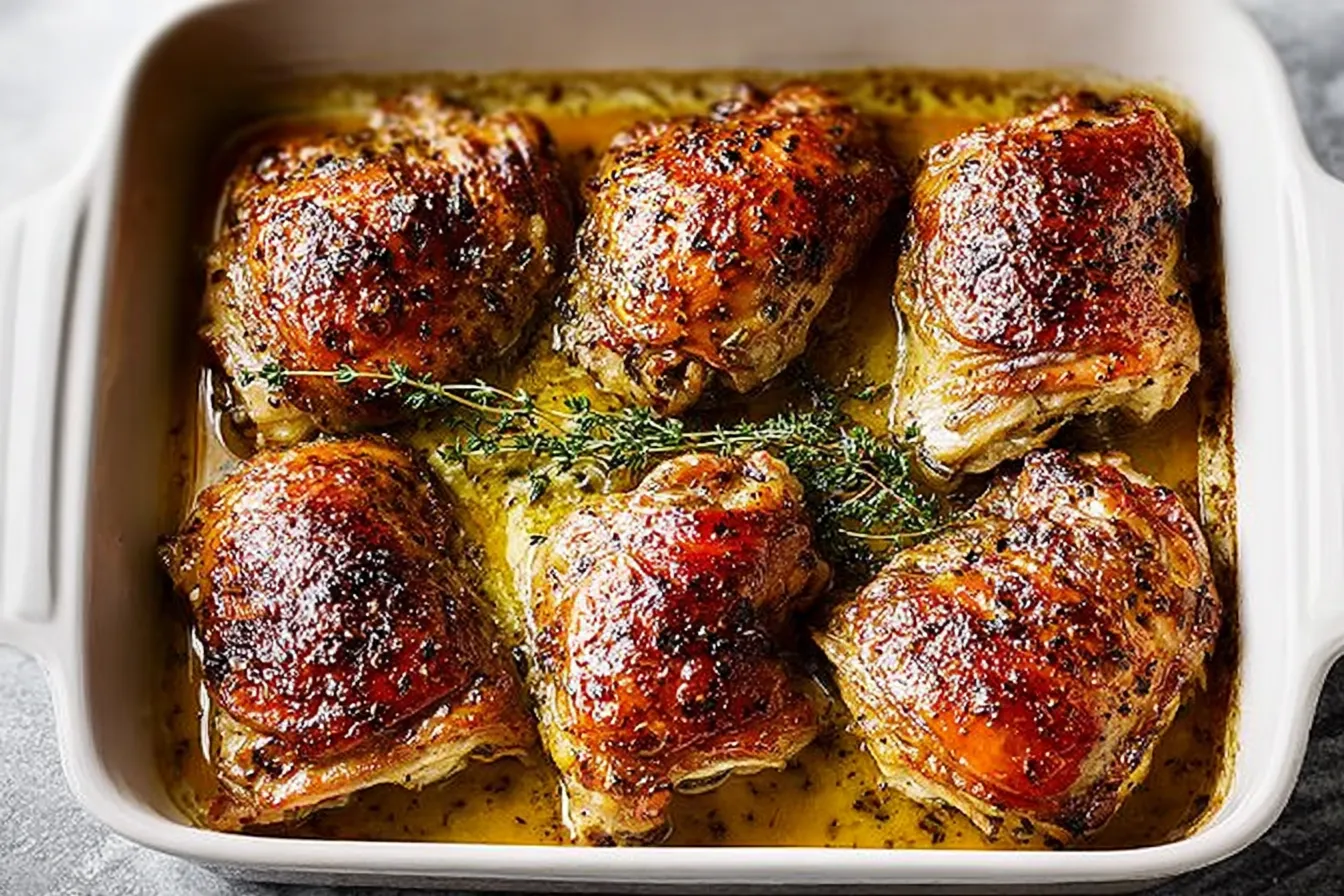 Honey Mustard Glazed Chicken Served on a Plate