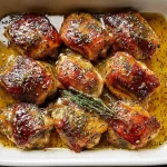 Honey Mustard Glazed Chicken Plated for Dinner