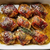 Honey Mustard Glazed Chicken Plated for Dinner