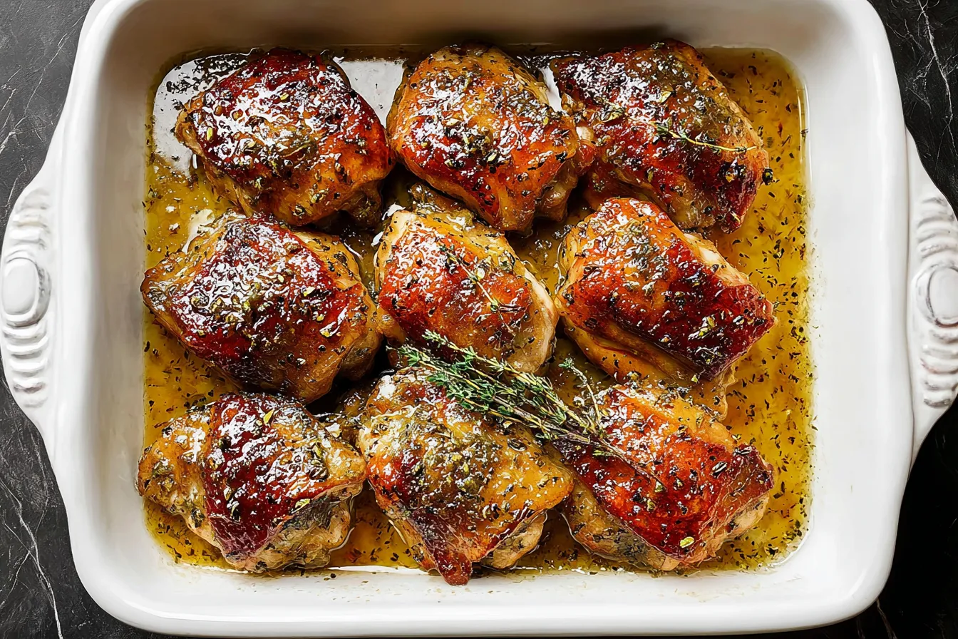 Honey Mustard Glazed Chicken Plated for Dinner