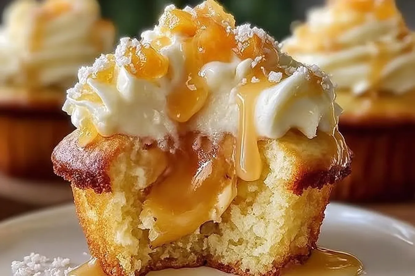 Honey Peach Cream Cheese Cupcakes