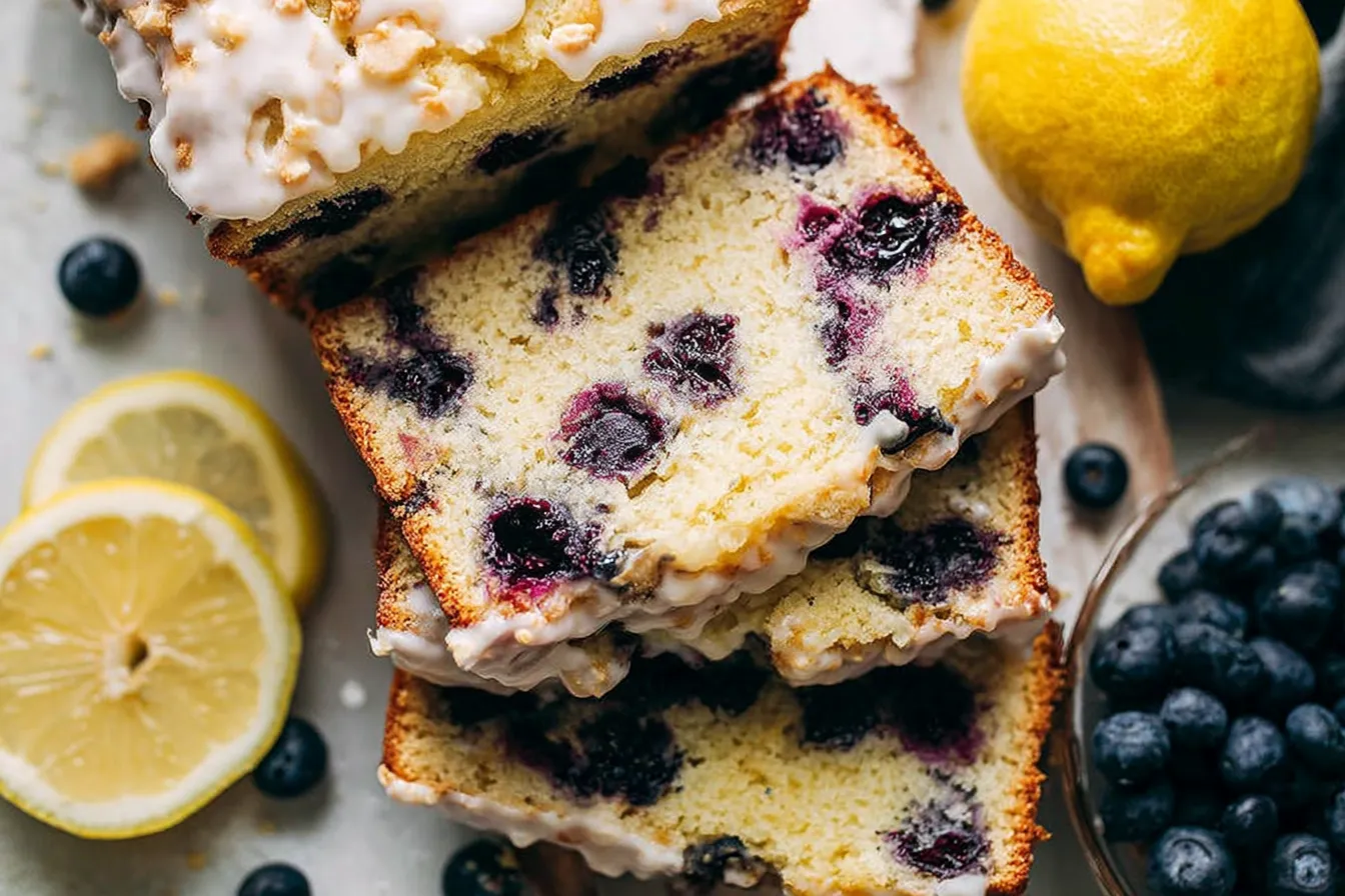 Lemon Blueberry Loaf Freshly Baked