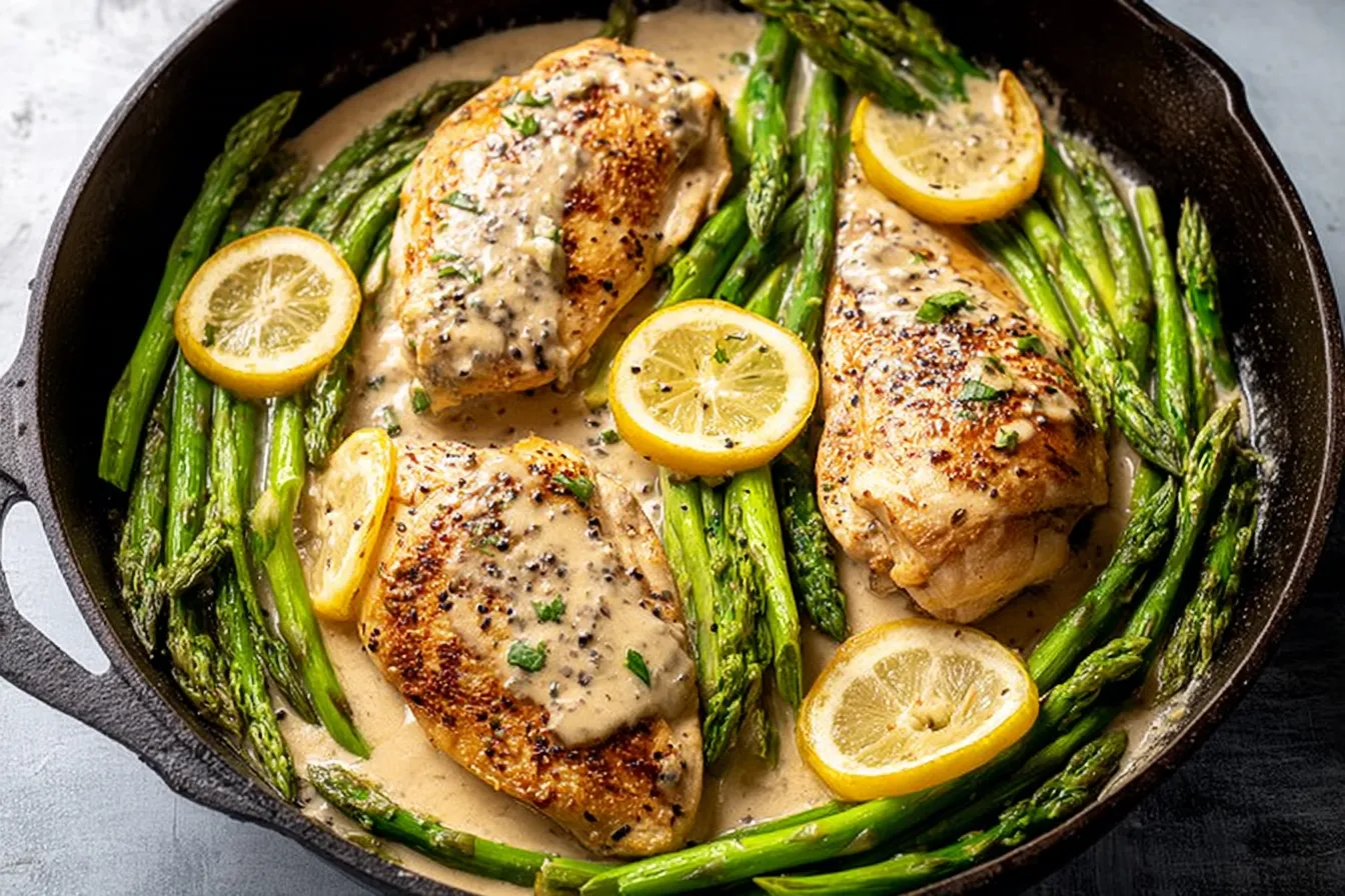 Lemon Garlic Chicken with Asparagus