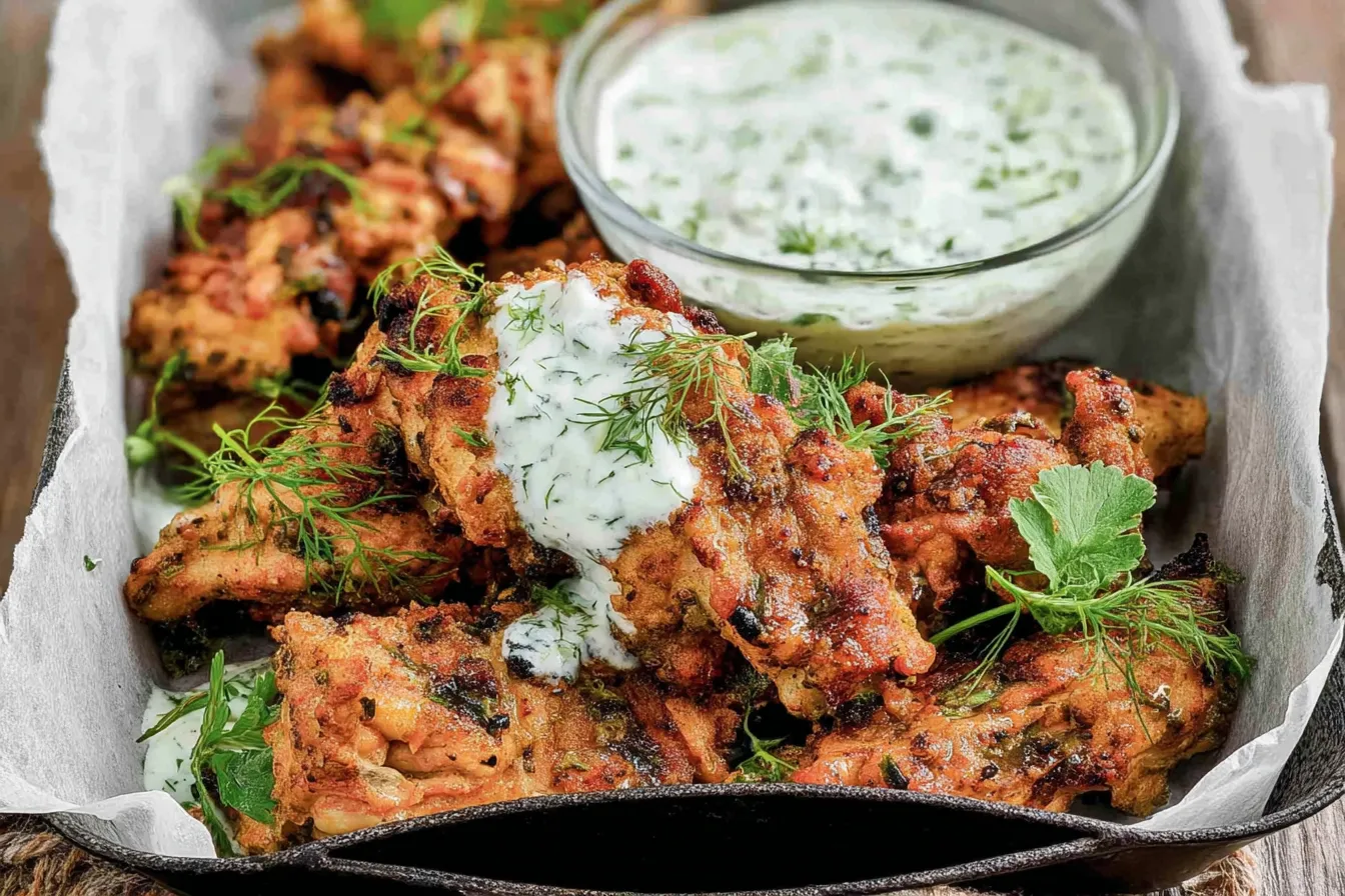 Mediterranean Chicken Strips with Yogurt Sauce