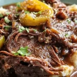 Mississippi Pot Roast Served with Vegetables