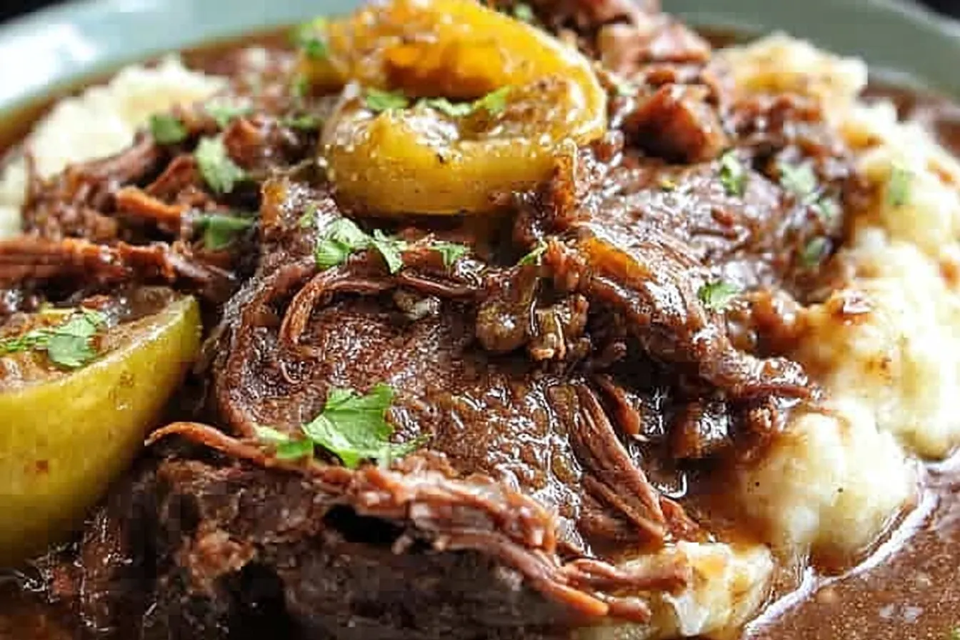 Mississippi Pot Roast Served with Vegetables