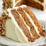 Moist Carrot Cake with Cream Cheese Frosting – Slice View