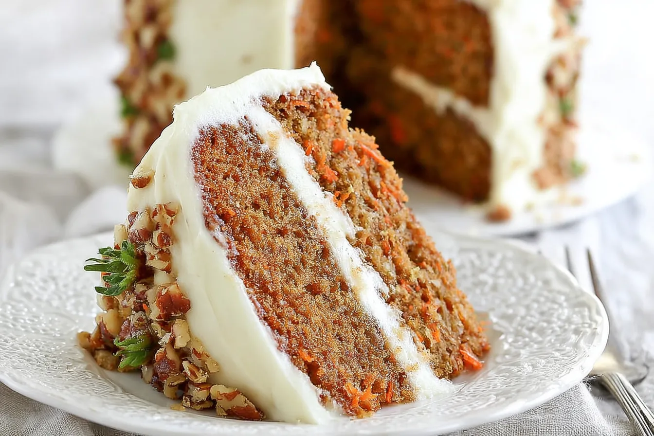 Moist Carrot Cake with Cream Cheese Frosting