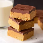 No Bake Peanut Butter Bars on a Decorative Plate