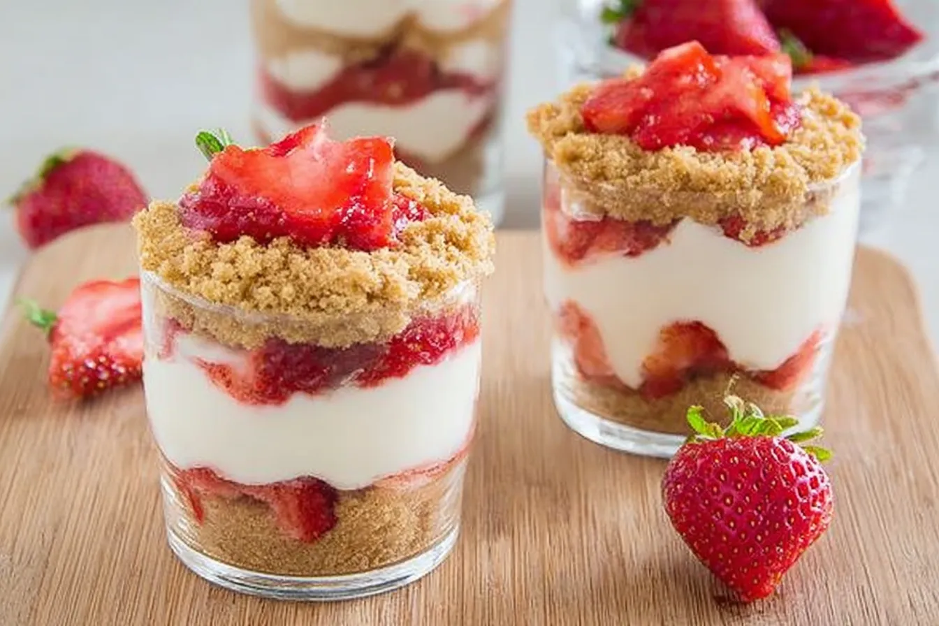 No Bake Strawberry Cheesecake Cups