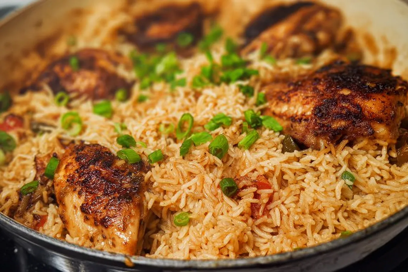 One Pot Chicken and Rice Cooking Process