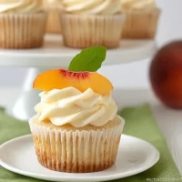 Delicious Peach Cheesecake Cupcakes Freshly Baked