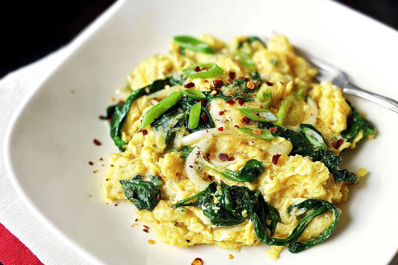 Quick Egg and Spinach Skillet