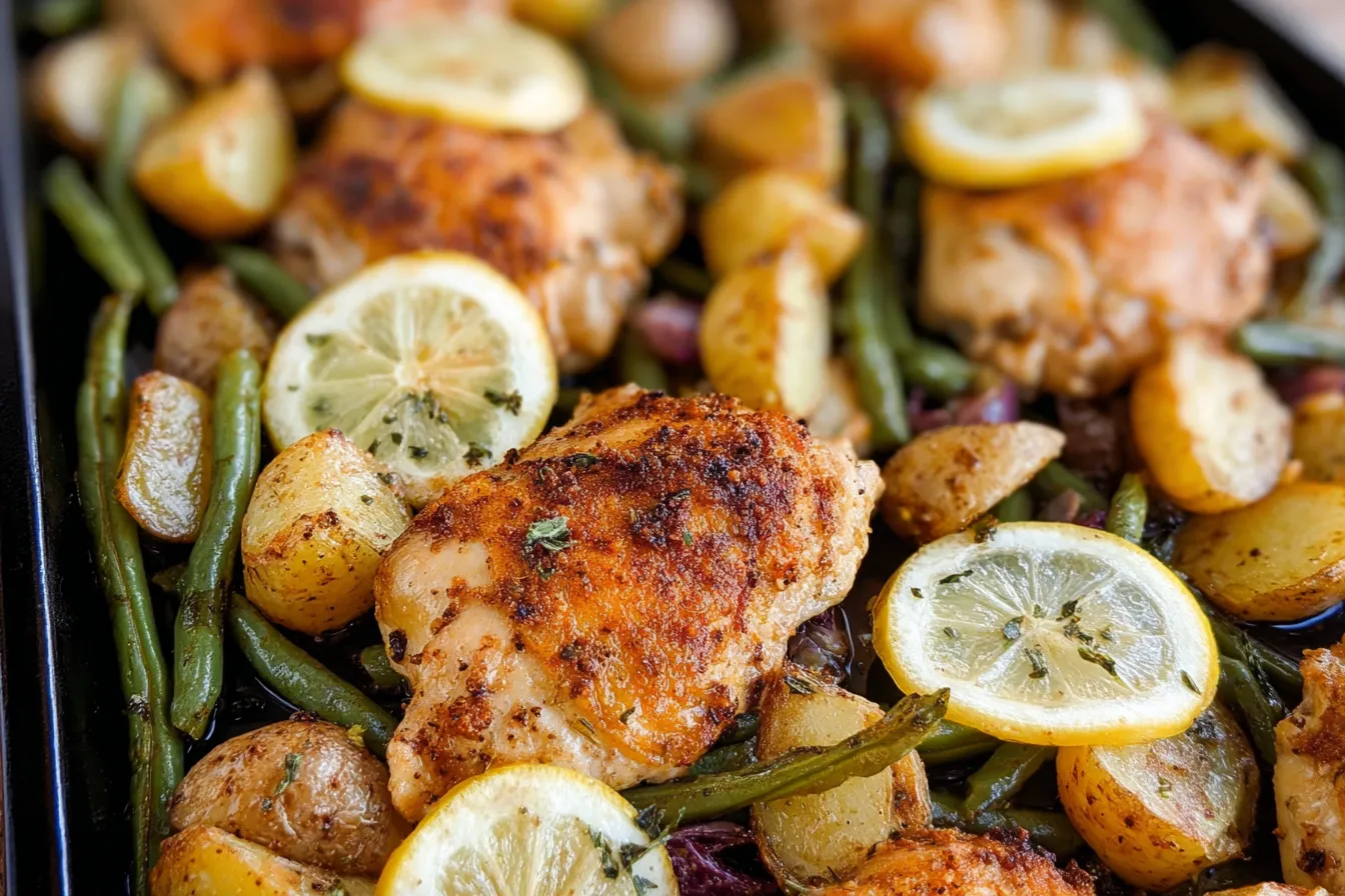 Delicious Sheet Pan Lemon Garlic Chicken & Veggies