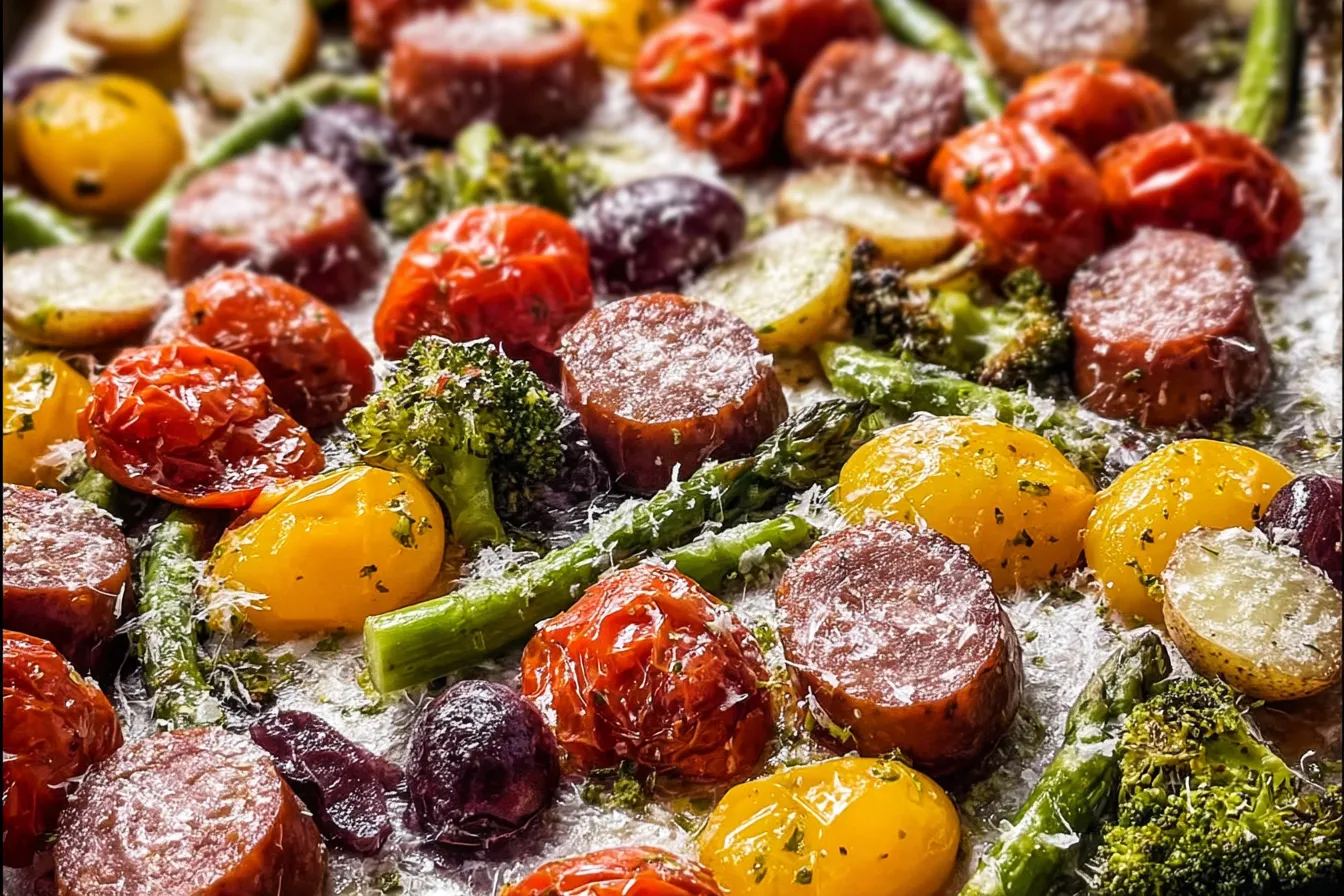 Sheet Pan Sausage and Spring Vegetables