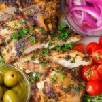 Simple Mediterranean Chicken with Herbs in a Beautiful Spread